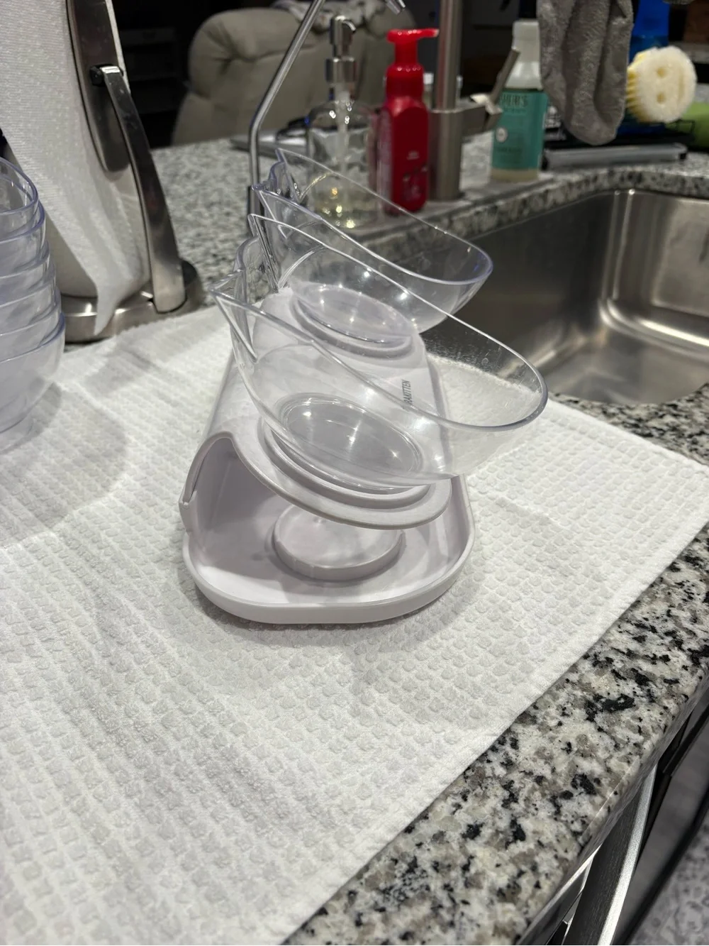 Dorakitten Clear Double Cat Bowl Set